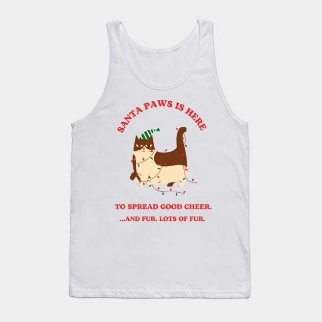 Santa Paws is here! Merry Christmas Tank Top by Pop Cult Store